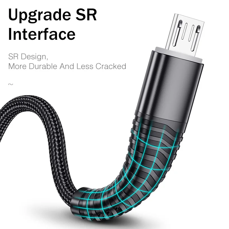 Кабель Micro USB REDNUT 1 м, 1 м, 3 А, нейлоновое быстрое зарядное устройство, провод Microusb для samsung, Xiaomi, Android, микро зарядное устройство для мобильных телефонов
