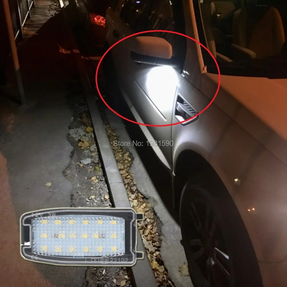 

White LED puddle light for Land Rover LR2 LR3 LR4 Land Rover Rang Rover Sport 2007~2013 Car led side under mirror lights