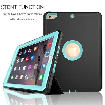 

Case for iPad 2 3 4 Case Silicone Hard Back Folio Stand with Auto Sleep Wake Up Smart Cover for iPad 3 4 2 Case Funda Kids Case