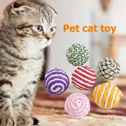 6 шт./компл. кошки сизаль пластиковый шар игрушка серия котенок тезая игрушечные домашние питомцы