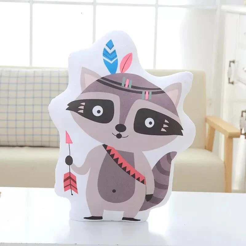 Koodykids скандинавские животные лиса Лев Подушка Декор Детская комната Декор Подушка с енотом для маленьких мальчиков и девочек детский Декор