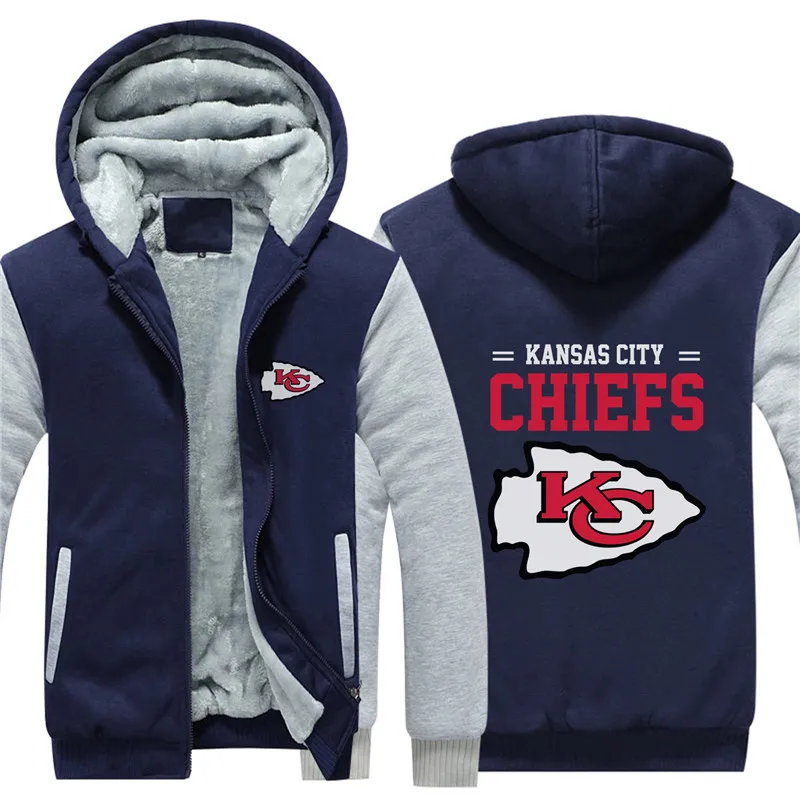 7016-2 Мужская зимняя толстовка с капюшоном Kansas City Chiefs - Цвет: 7016-2