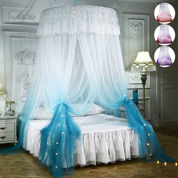 

1.2*10*2.7m Elegant Gradient Colour Mosquito Net For Baby Bed Double Bed LED String Light Mosquito Net mosquitera puerta D30