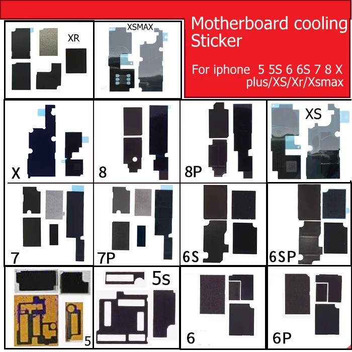 Материнская плата Антистатическая теплоотвод наклейка для iphone 5s 6 6S 7 8 plus X XS Max XR основная логическая плата рассеивание тепла охлаждение