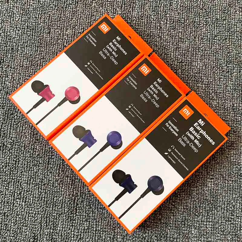 Xiaomi Mi Piston Earphone Basic Stereo 3.5mm In-Ear Earphones Wired Mic Control Headset For Mi A1 F1 4 3 Redmi Note 7 8 K20 Pro