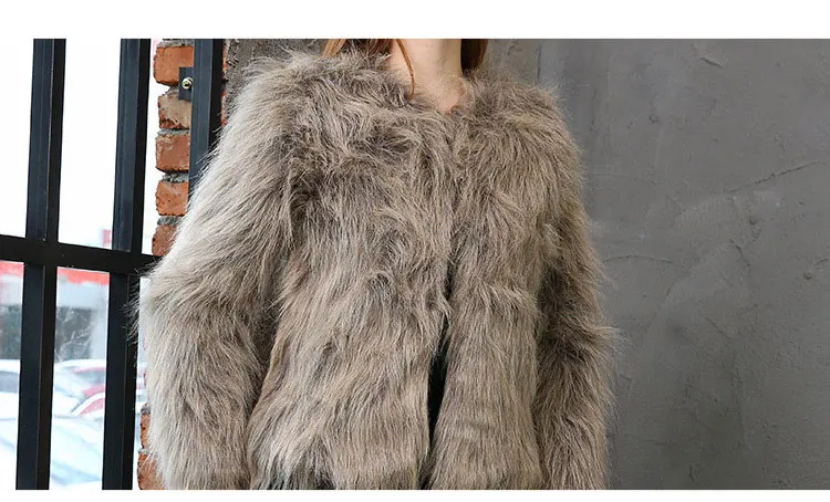 Женское зимнее пальто размера плюс, S-6XL куртка из искусственного меха, открытая стежка, Толстая теплая меховая верхняя одежда, уличная одежда, винтажное зимнее женское меховое пальто