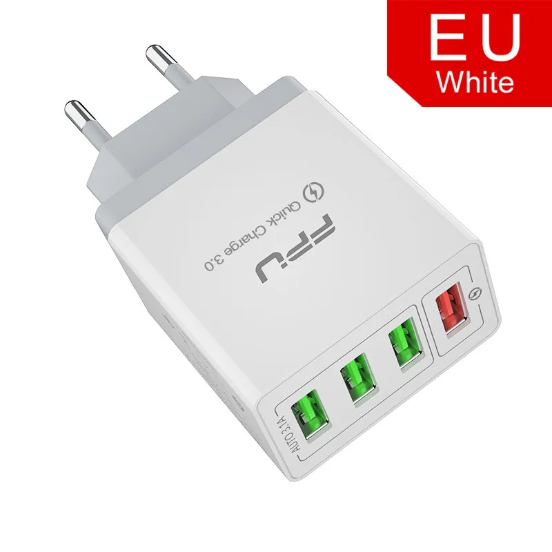FPU Быстрая зарядка 3,0 48 Вт QC 3,0 QC3.0 быстрое зарядное устройство USB Портативное настенное зарядное устройство для мобильного телефона для iPhone Xiaomi A3 samsung S10 Plus - Тип штекера: EU Plug White