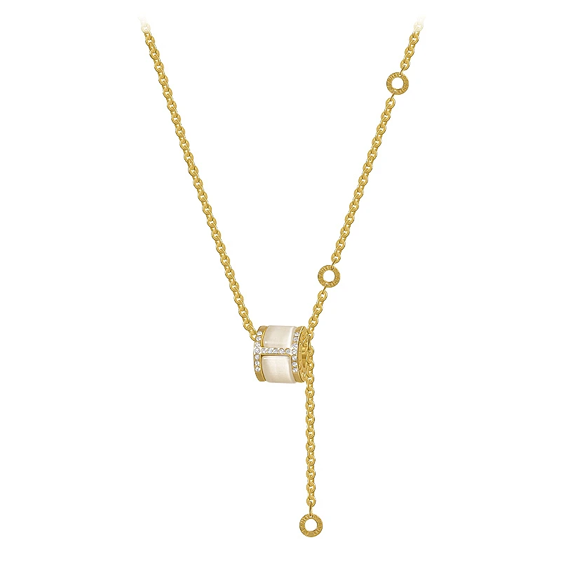 Design Sense Opals Luxurious Pendant Titanium Steel Necklace For Woman 2021 Korean Fashion Jewelry Girl's Sexy Clavicle Chain - Image 6