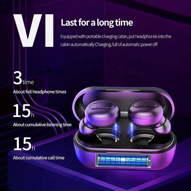 TWS 5 0 Wireless Bluetooth Headset Binaural Sports Running Mini Earplugs Can Support IOS and Android Support Multiple Playback