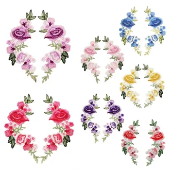 

Flowers Lace Fabric Applique embroidery Lace Collar Wedding Dress Decor Neckline Floral Patch Costume