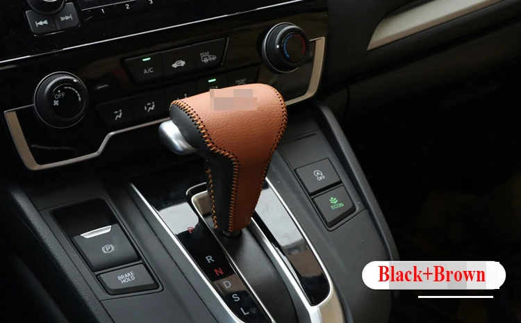 Для Honda CRV Accessories аксессуары кожаная Автоматическая рукоятки рычага КПП крышка передач DIY Ручная прошитая ручка переключения рулевого механизма автомобиля