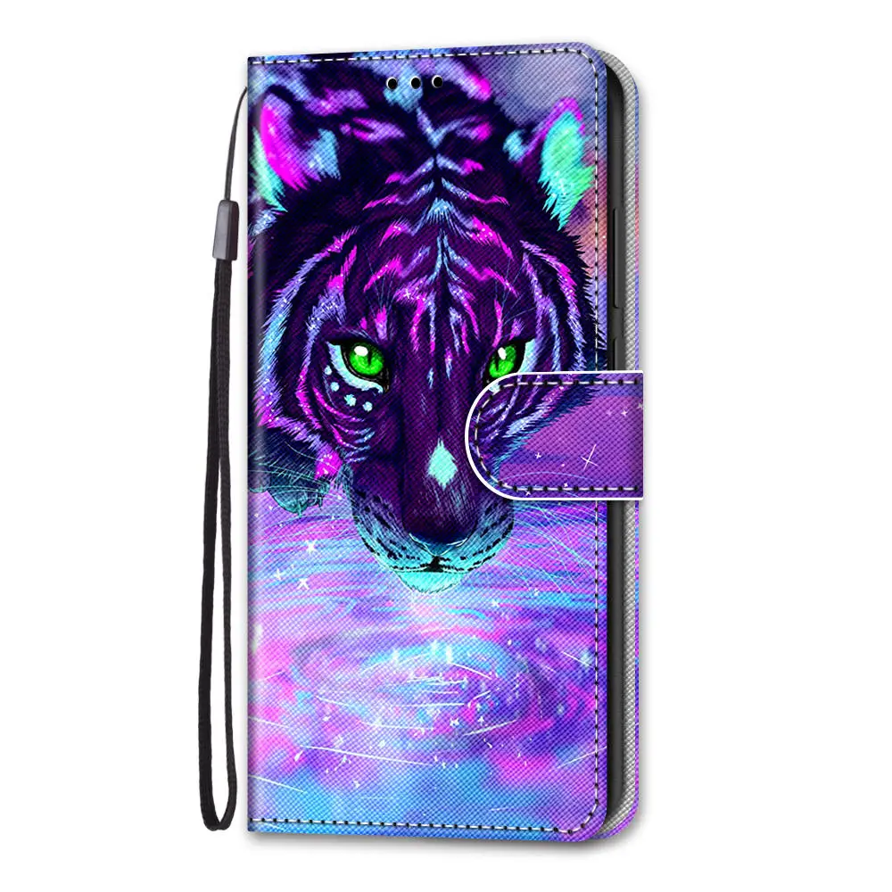 cute samsung cases Case For Samsung Galaxy S22 S21 Ultra Plus S20 FE 5G S20 Lite A42 5G Phone Case Painted Leather Flip Cover Wallet Book Case cute samsung cases Cases For Samsung