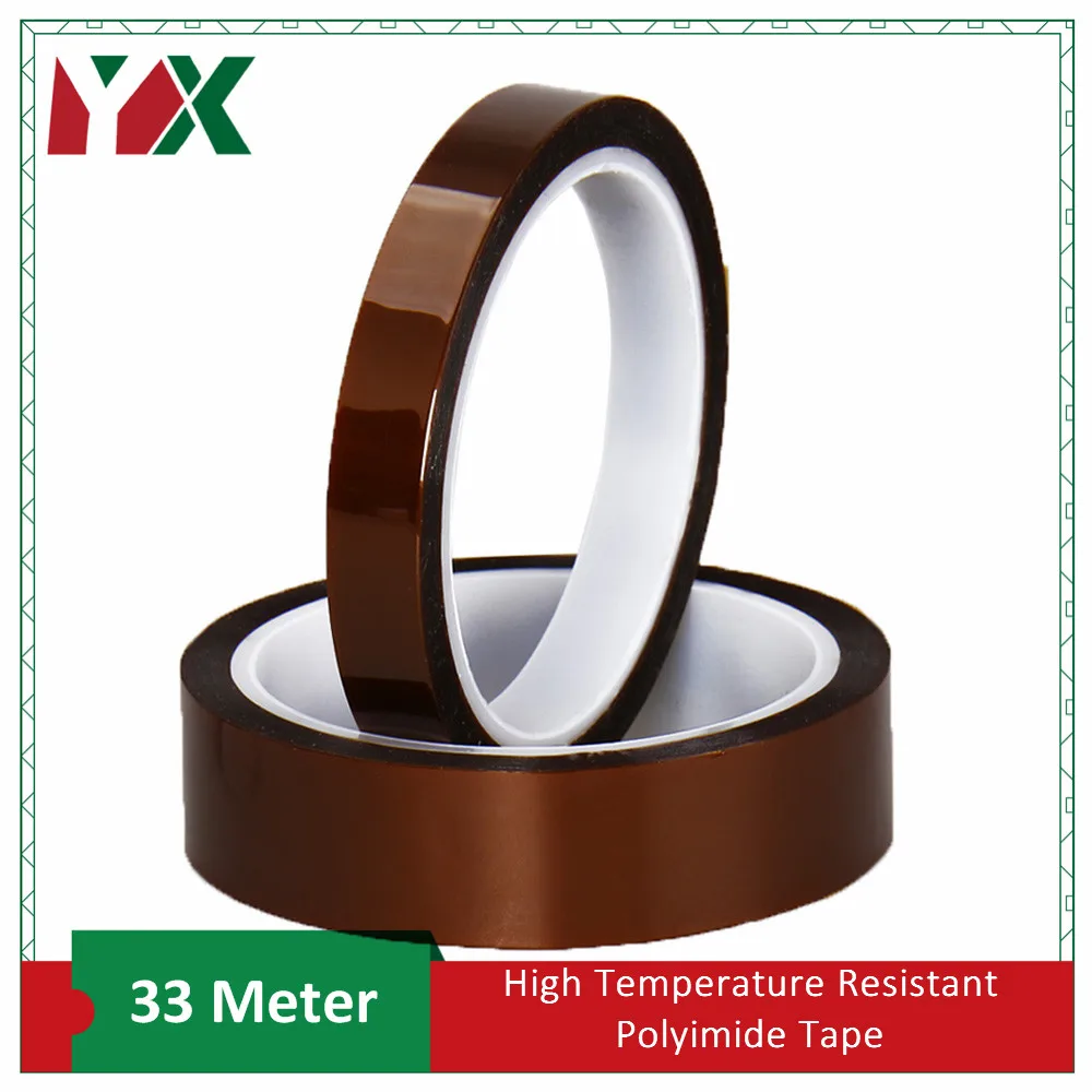 

2rolls 15mmx30M Adhesive Insulation Tape Heat Resistant High Temperature Polyimide Tape for BGA Electronic Repair PCB SMT
