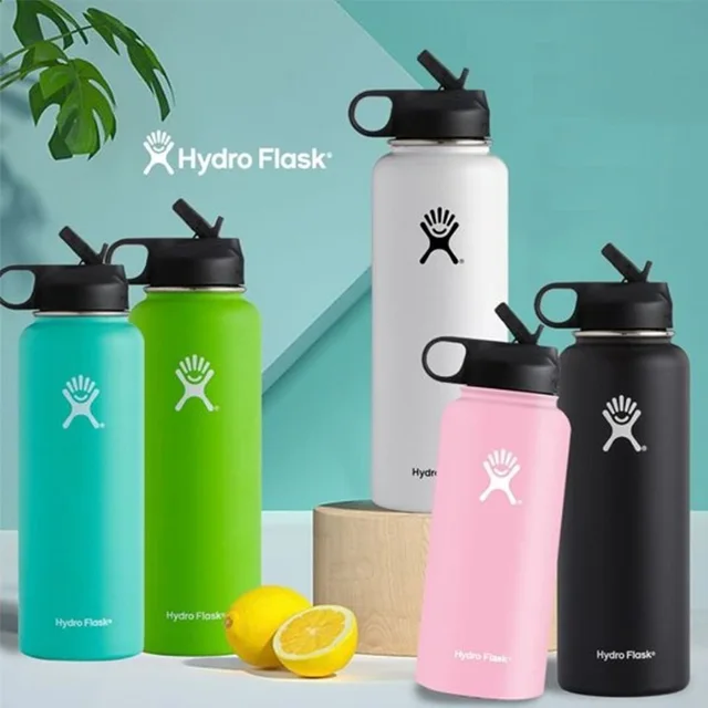 32oz/40oz Hydro Flask Water Bottle Stainless Steel Water Bottle Vacuum Insulated Wide Mouth Travel Portable Thermal Bottle 2