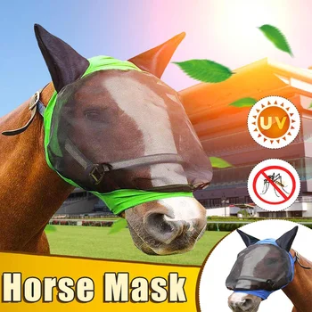 

Anti-mosquito Horse Full Face Protection Breathable Mesh Mask UV Sun Protective Horse Face Protection Mesh Mask