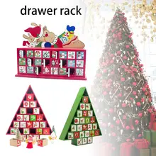Смешные деревянные обратный отсчет календарь окрашенная елка Рождественская елка календарь подарочный контейнер украшения
