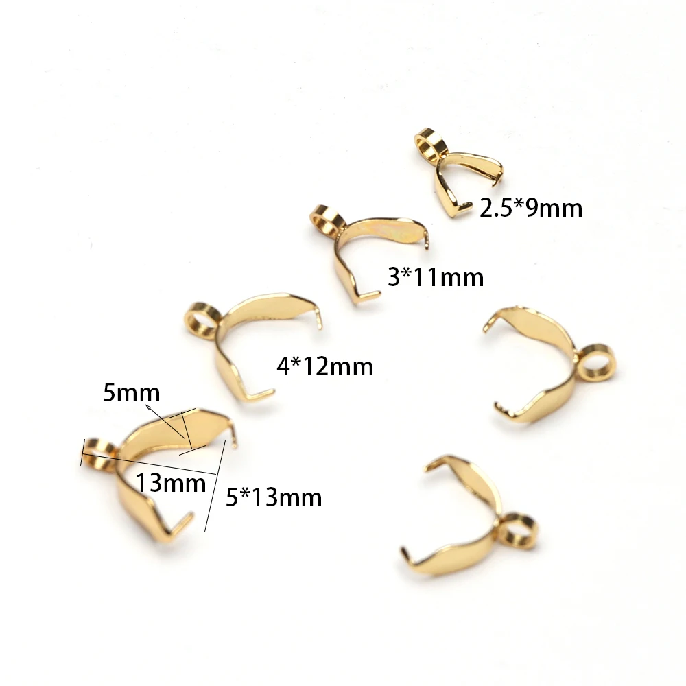 20pcs Stainless Steel Charms Pendant Clip Clasps Pinch Bail Clip for Necklace  Pendant Connector DIY Jewelry