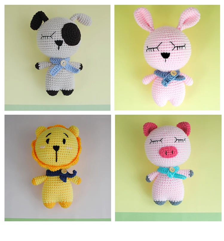 Knitted stuffed animal toys