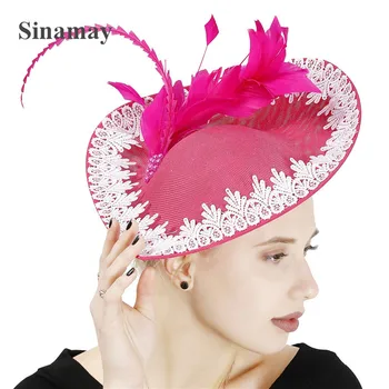 

Ladies Fascinators Millinery Hat Party Wedding Sinamay Hat Wide Brim Fedora Kentucky Derby Headpiece Church Hair Accessories