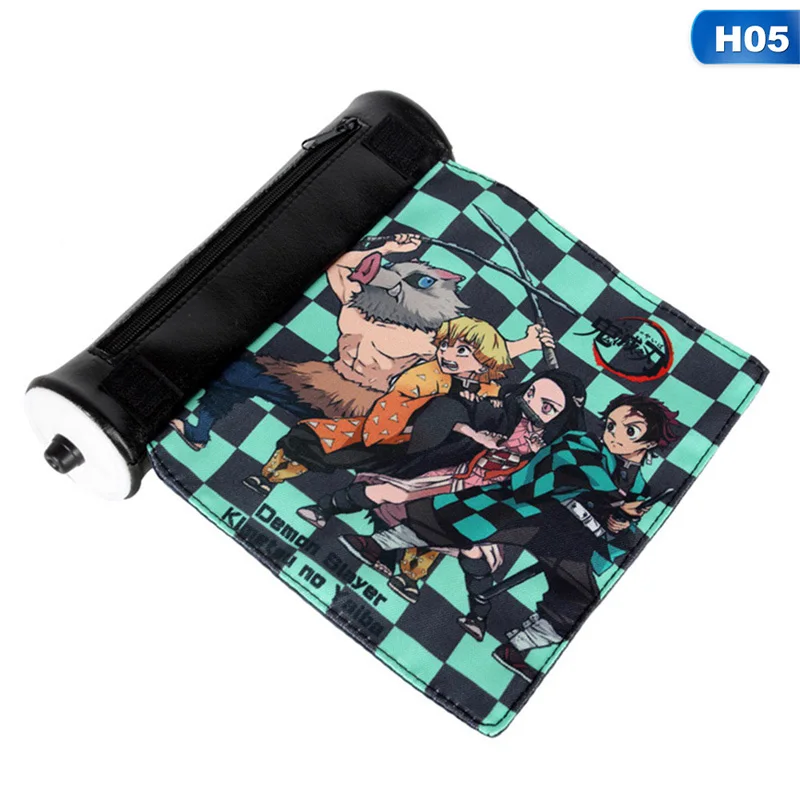 Demon Slayer: Kimetsu No Yaiba Tanjiro Kamado, косметичка, косметичка для макияжа, косплей, прокрутка, чехол-карандаш, намотка, блок, канцелярская сумка