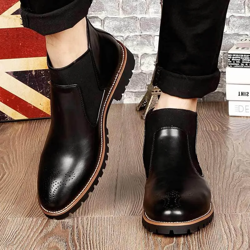 

Martin Men's Boot plus Velvet Boots a New Style Large Size MEN'S Short Boots Microfiber Winter MEN'S SHOES