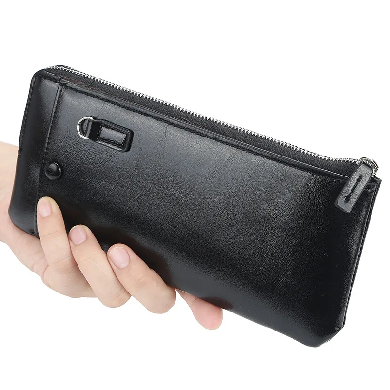 Casual Long Wallet Men's Head Mobile Phone Bag Handbag Leather Soft Designer Purses Envelope |