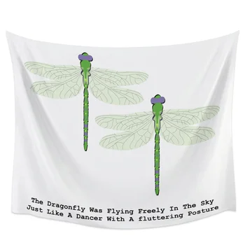 

Animal Dragonfly English TextTapestry Wall Hanging Bedroom Wall Dormitory Home Decoration Tapestry Wall