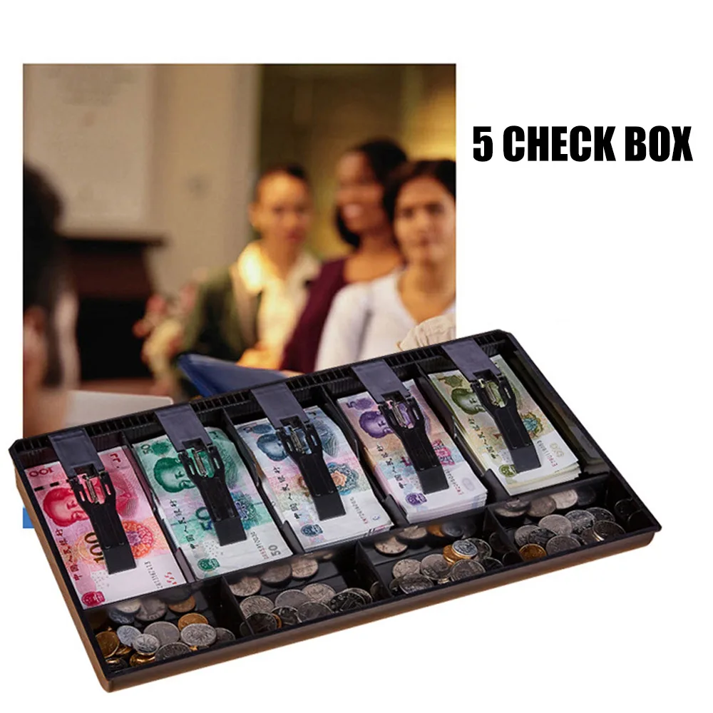 Ящик для хранения наличных 5 сеток 4 монеты кассовая коробка кассовый ящик ABS