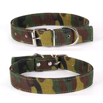 

New Dogs Collar Camouflage Adjustable Training Pet Collar Military Canvas Strong Dog Necklace for Small Large Dogs Supplies