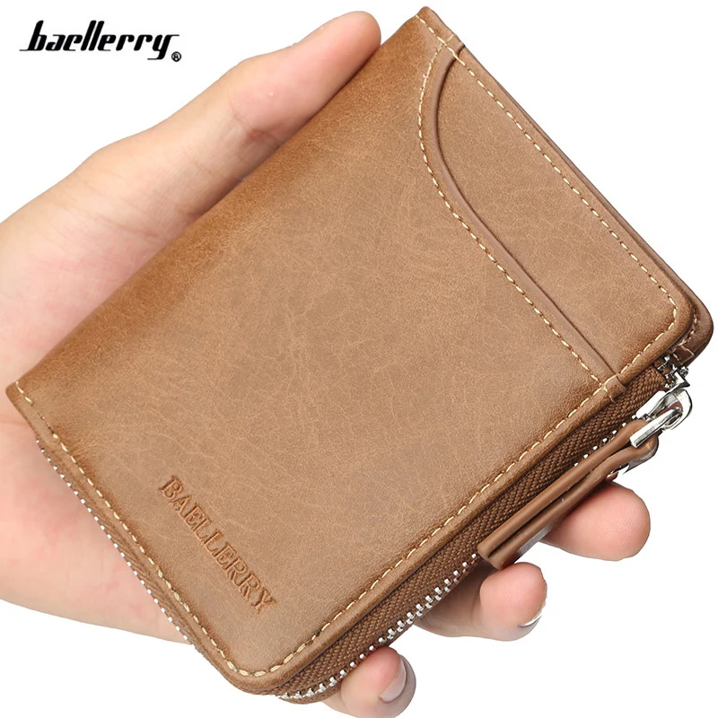 Короткий кошелек Baellerry для мужчин винтажный кожаный бумажник с кредитницей