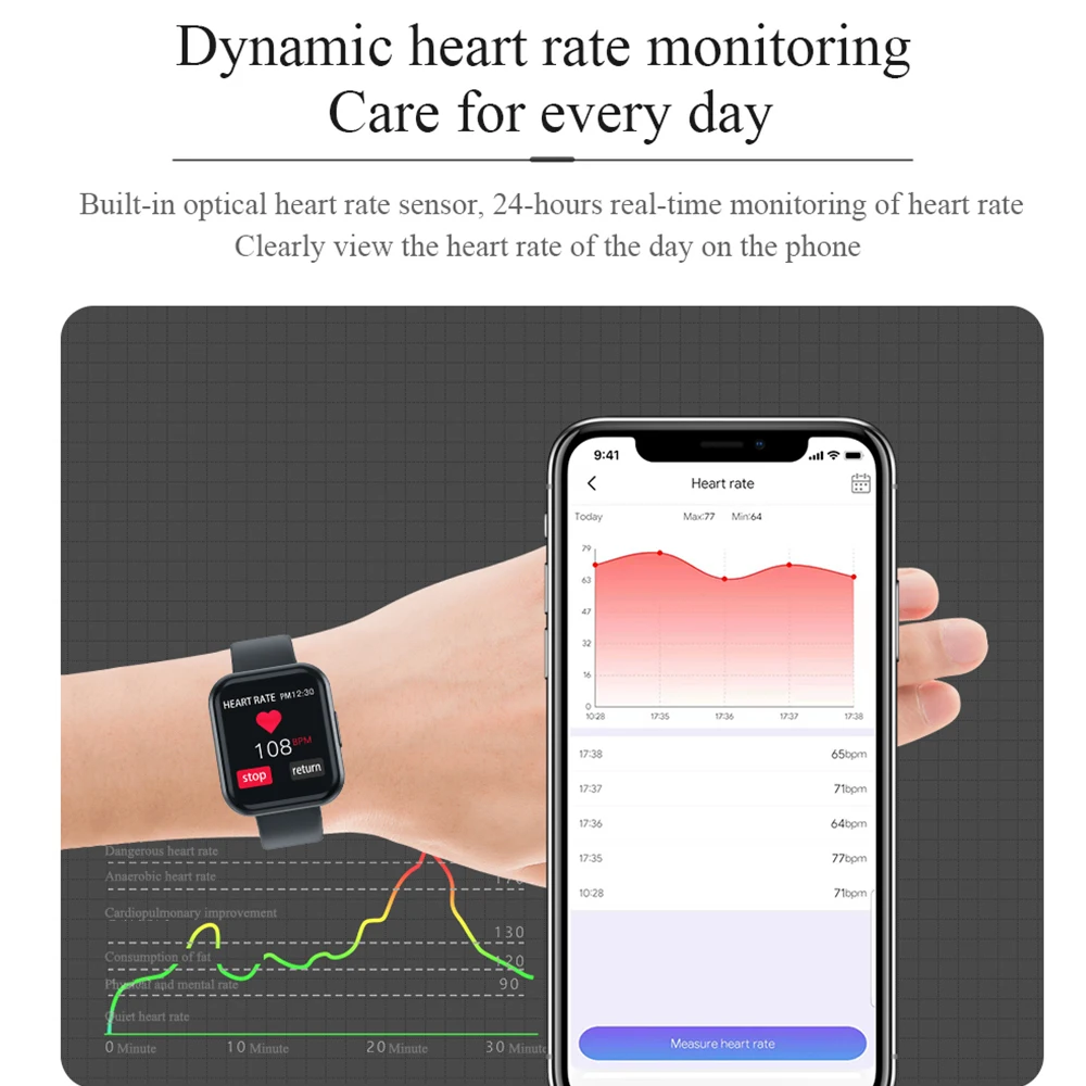 Smart Watch T88 Watches Men Sport SmartWatch for Women Fitness Bracelet Full Touch Screen Waterproof Watch for Android Pk P70