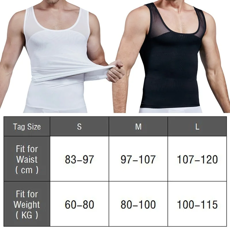 Mens Slimming Body Shaper Vest Chest Compression Shirt Abs Abdomen Slim Tank Top Undershirt Men Bodysuit Slimming Corset