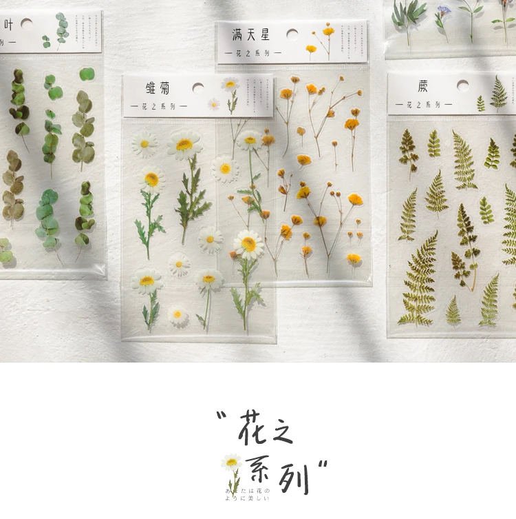 Yoofun Daisy Clover Babysbreath Fern Transparan PET Stiker Bunga Daun Tumbuhan Pelekat untuk Scrapbooking Bullet Journal Deco Yoofun Daisy Clover Babysbreath Fern Transparan PET Stiker Bunga Daun Tumbuhan Pelekat untuk Scrapbooking Bullet Journal Deco