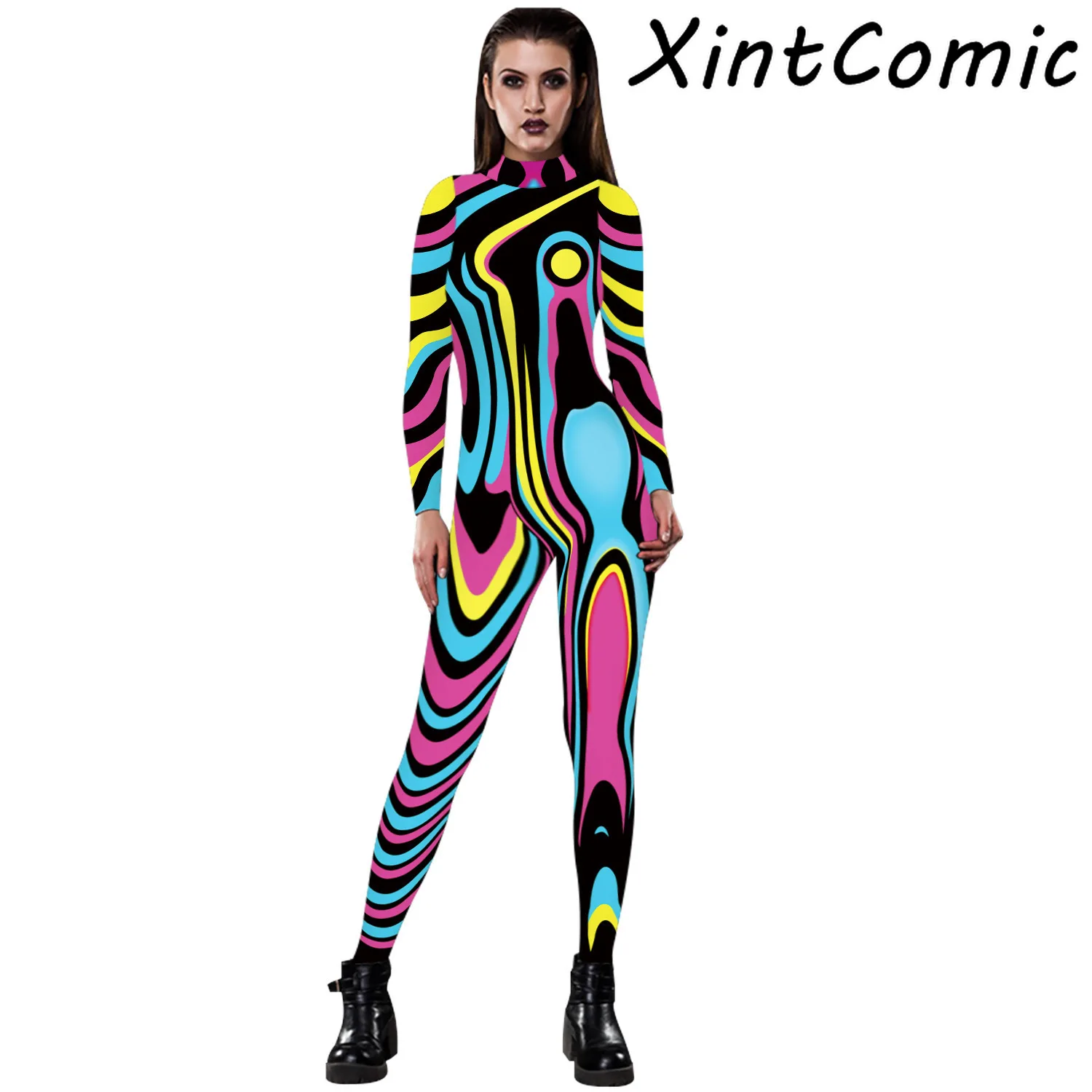 Suicide Squad Harley Quinn Monster jumpsuits Harley Quinn Cosplay Costume Halloween Of Women spandex bodysuit