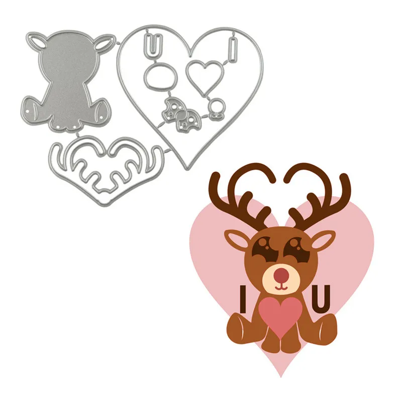 Kokorosa Love Deer Metal Cutting Dies New 2019 Embossing Stencils for Scrapbooking Paper Cards Making Christmas Decor | Дом и сад