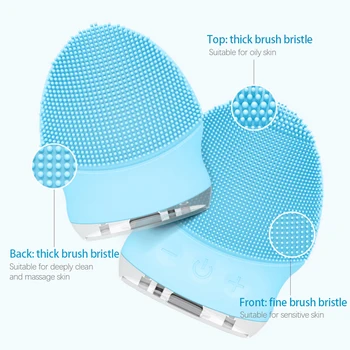 

Mini Rechargeable Electric Facial Cleansing Brush Silicone Sonic Vibration Clean Waterproof Facial Cleanser Lady Face Care Tool