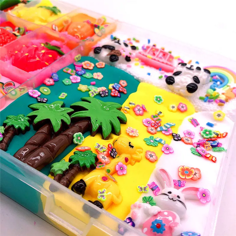 slime additives Cute Stretchy Individuality Charm Elasticity Slime Kids Relief Stress Toys Gift juguetes #3N06 (2)