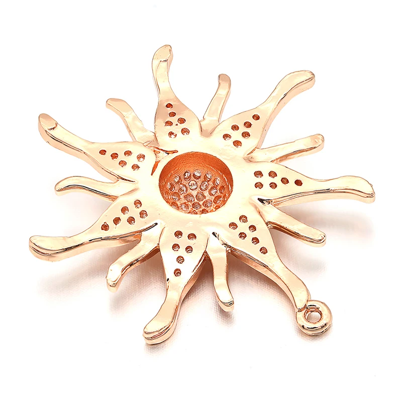 CZ crystal gold color Sun flower Charms Pendants For women DIY Jewelry making findings supplies VD286 crystal pendant
