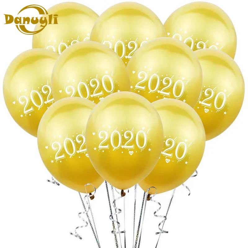 

10pc 2020 digital latex balloons 12 inch 2.8 g printing happy new year wedding birthday party decoration new year layout balloon