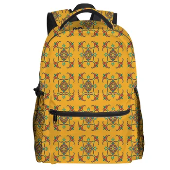 

Retro Tile Pattern Image Backpack College Students Wear Resistance Laptop Backpack Book Bag Casual Sports Bags School Bag