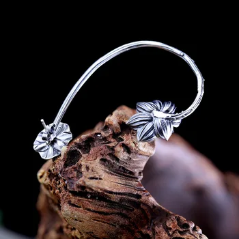 

Cool S925 Sterling Silver Ornament Ear Stud Thai Silver Handmade Women Lotus Ear Stud