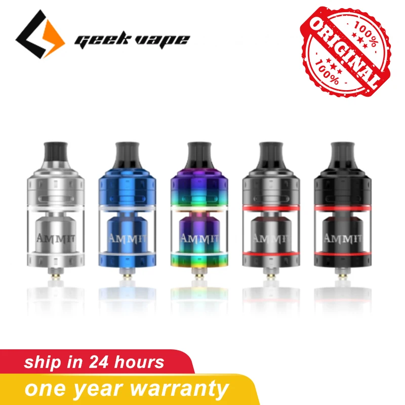 Электронная сигарета Geekvape Ammit MTL RTA емкость 4 мл атомайзер 510 нитей Vs Zeus Dual Mtl vape
