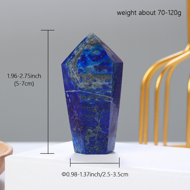 Healing Crystal Tower Lapis Lazuli Point Obelisk Wand Hexagonal Column Cake Tower Home Office Decoration Gift