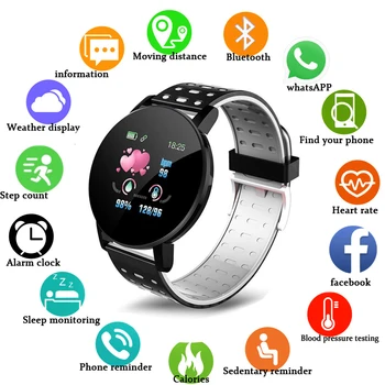 

119Plus Smart watches Waterproof Sports for iphone phone Smartwatch Heart Rate Monitor Blood Pressure Functions For Women menkid