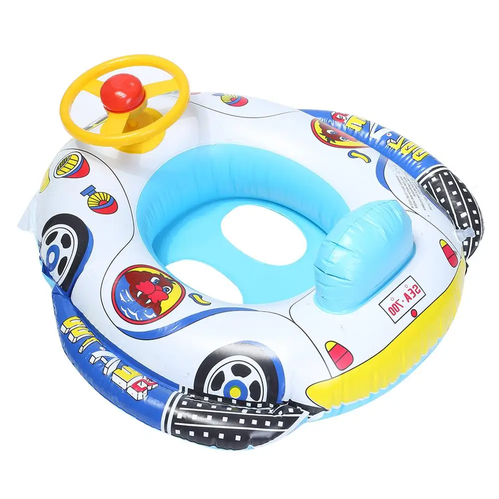 Car Baby Inflatable PVC Swimming Seat Ring Boat Ride Kids Swimming Pool Swim Float Ring Seat Children Swim Aids Water Sports Safety Seat Ring Lifebuoy