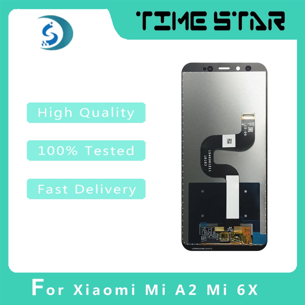 Качество AA ЖК-дисплей с рамкой для XiaoMi Mi A2 MIA2 Замена 6X ЖК-дигитайзер сенсорный