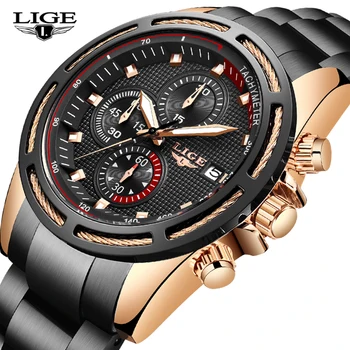 

2020 LIGE Fashion Mens Watches Top Brand Luxury Male Sport Quartz Watch Men Steel Strap Waterproof Chronogprah Relogio Masculino
