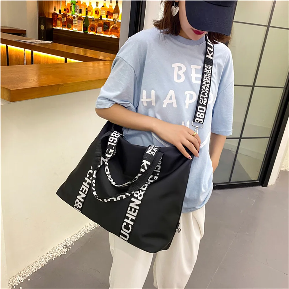 2023 Casual Solid Color Ladies Shoulder Bags Large Capacity Fashion Design  Women Handbag High Quality Nylon Women's Travel Bags