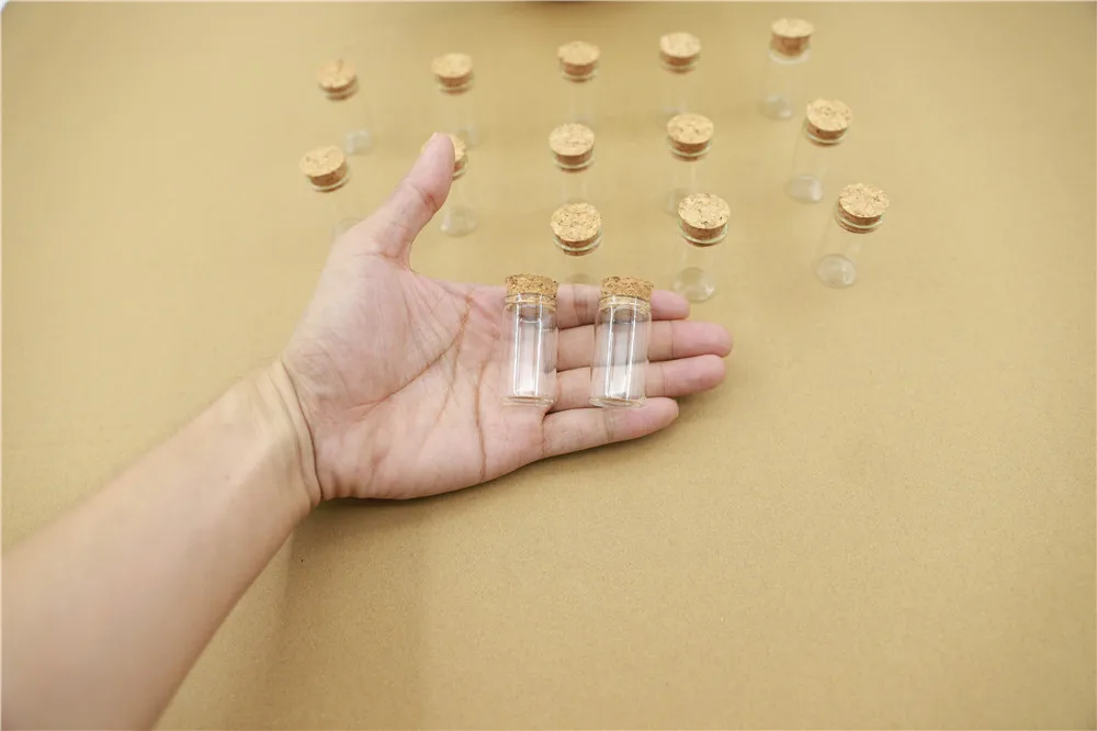 100pcs Glass Bottle 22mm Test Tube Cork Stopper Mini Spice Bottles Container Small DIY Jars Vials Tiny Bottles glass (1)