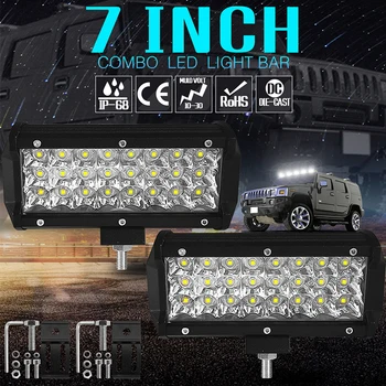 

off-road 72w led work light bulbs for car waterproof fog lamp 12v 24v 6000k led light bar spotlight for jeep trailer atv suv utv
